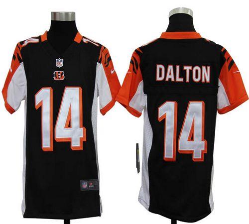  Bengals #14 Andy Dalton Black Team Color Youth Stitched NFL Elite Jersey