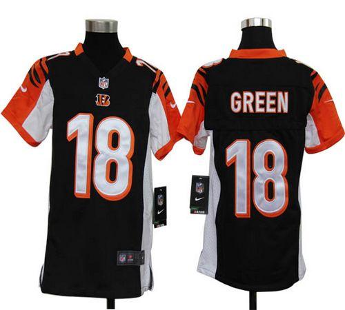  Bengals #18 A.J. Green Black Team Color Youth Stitched NFL Elite Jersey