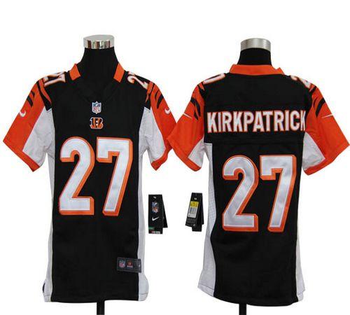  Bengals #27 Dre Kirkpatrick Black Team Color Youth Stitched NFL Elite Jersey