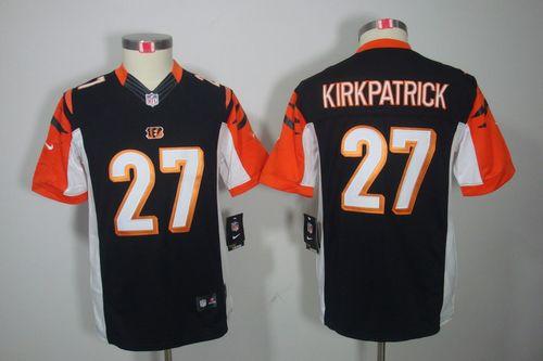  Bengals #27 Dre Kirkpatrick Black Team Color Youth Stitched NFL Limited Jersey