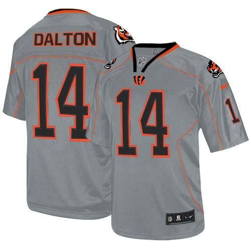 Bengals #14 Andy Dalton Lights Out Grey Youth Stitched NFL Elite Jersey