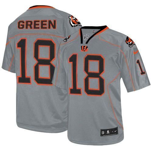  Bengals #18 A.J. Green Lights Out Grey Youth Stitched NFL Elite Jersey