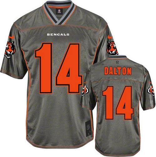  Bengals #14 Andy Dalton Grey Youth Stitched NFL Elite Vapor Jersey