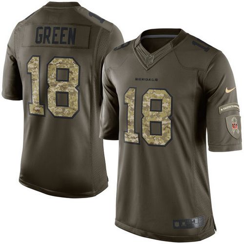  Bengals #18 A.J. Green Green Youth Stitched NFL Limited Salute to Service Jersey