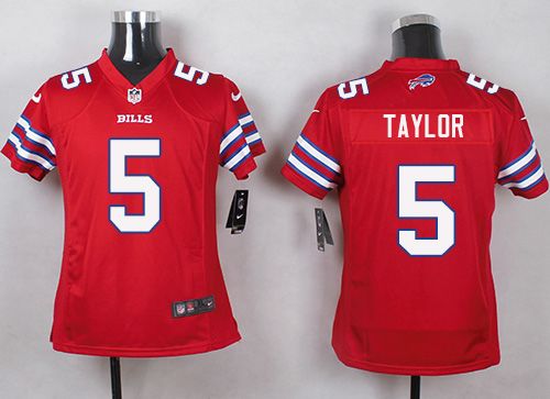  Bills #5 Tyrod Taylor Red Youth Stitched NFL Limited Rush Jersey
