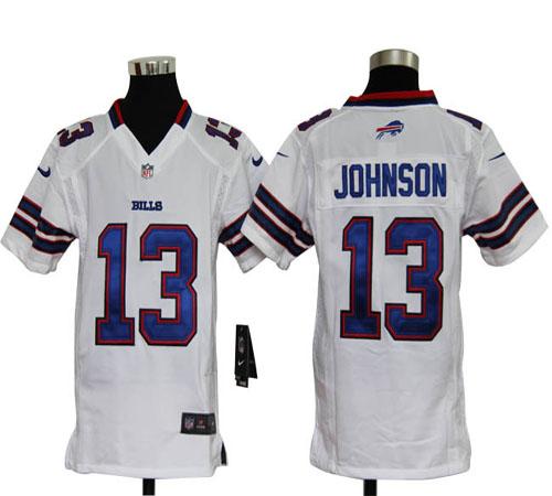  Bills #13 Steve Johnson White Youth Stitched NFL Elite Jersey