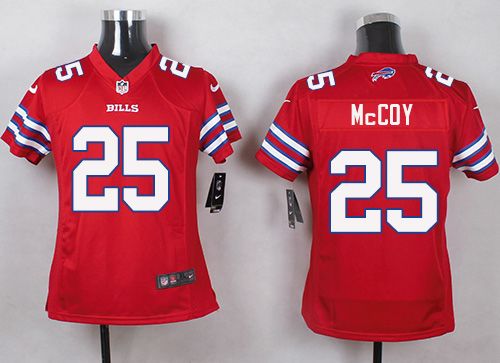  Bills #25 LeSean McCoy Red Youth Stitched NFL Limited Rush Jersey