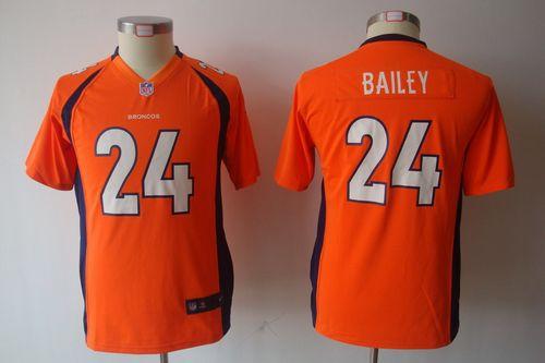  Broncos #24 Champ Bailey Orange Team Color Youth NFL Game Jersey