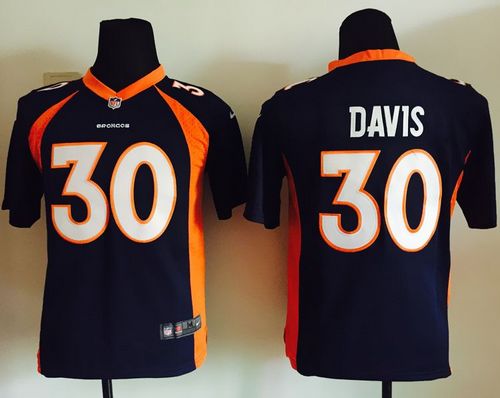  Broncos #30 Terrell Davis Blue Alternate Youth Stitched NFL New Elite Jersey