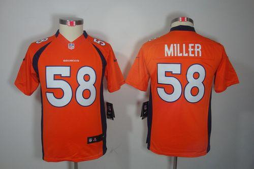  Broncos #58 Von Miller Orange Team Color Youth Stitched NFL Limited Jersey