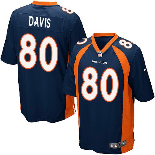  Broncos #80 Vernon Davis Blue Alternate Youth Stitched NFL New Elite Jersey