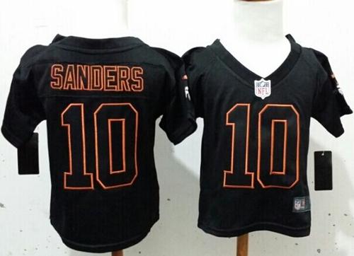 Toddler  Broncos #10 Emmanuel Sanders Lights Out Black Stitched NFL Elite Jersey