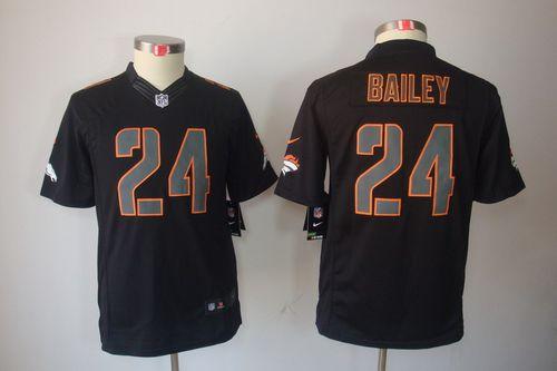  Broncos #24 Champ Bailey Black Impact Youth Stitched NFL Limited Jersey