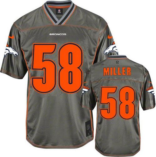  Broncos #58 Von Miller Grey Youth Stitched NFL Elite Vapor Jersey