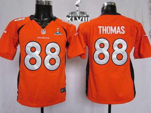  Broncos #88 Demaryius Thomas Orange Team Color Super Bowl XLVIII Youth Stitched NFL Elite Jersey