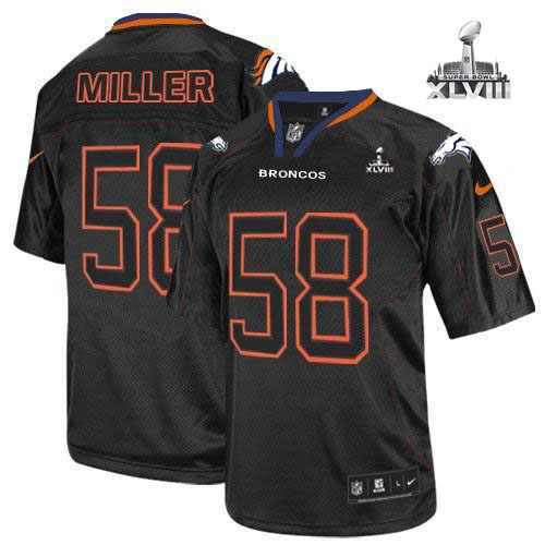 Nike Broncos #58 Von Miller Lights Out Black Super Bowl XLVIII