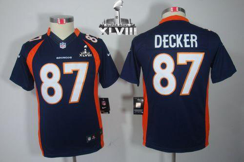  Broncos #87 Eric Decker Blue Alternate Super Bowl XLVIII Youth Stitched NFL Limited Jersey