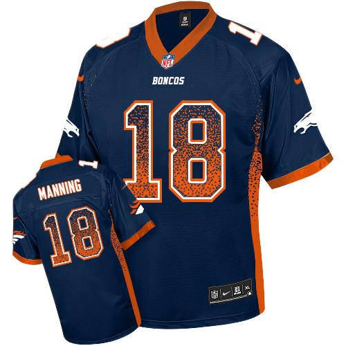  Broncos #18 Peyton Manning Blue Alternate Youth Stitched NFL Elite Drift Fashion Jersey