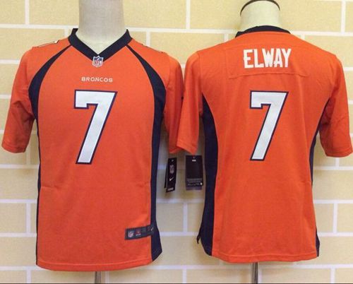  Broncos #7 John Elway Orange Team Color Youth Stitched NFL New Elite Jersey