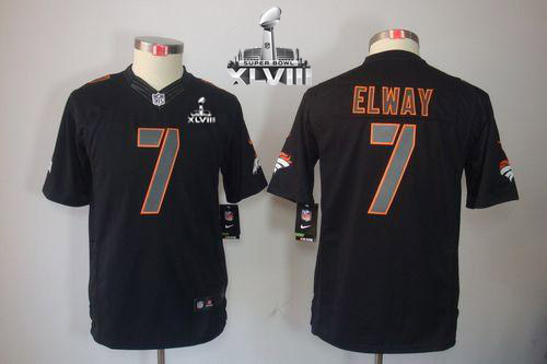  Broncos #7 John Elway Black Impact Super Bowl XLVIII Youth Stitched NFL Limited Jersey