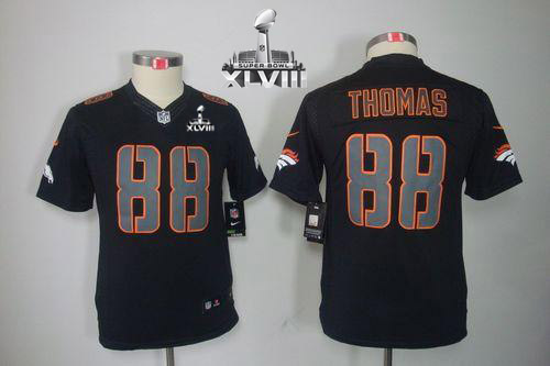  Broncos #88 Demaryius Thomas Black Impact Super Bowl XLVIII Youth Stitched NFL Limited Jersey