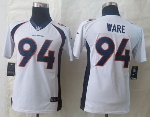  Broncos #94 DeMarcus Ware White Youth Stitched NFL New Limited Jersey