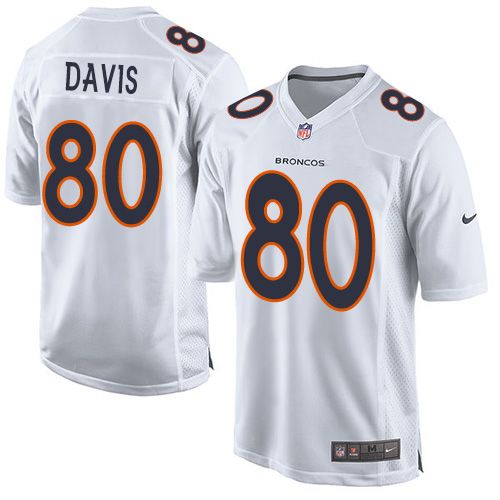  Broncos #80 Vernon Davis White Youth Stitched NFL Game Event Jersey