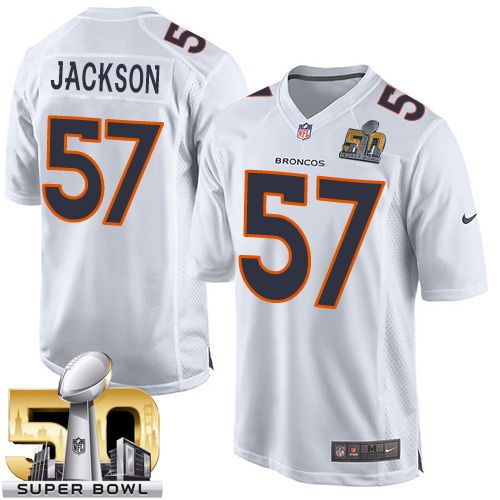  Broncos #57 Tom Jackson White Super Bowl 50 Youth Stitched NFL Game Event Jersey