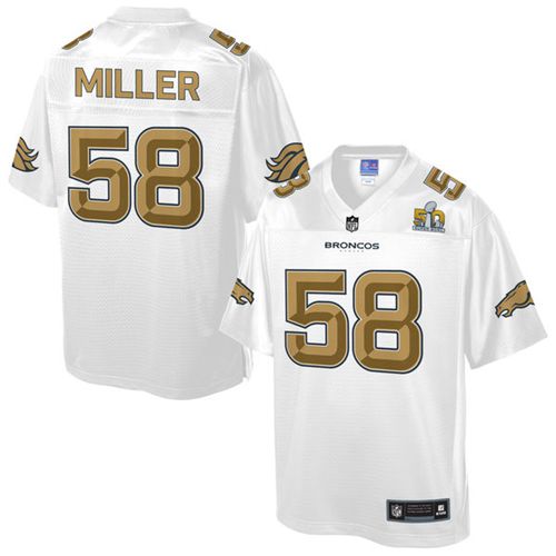  Broncos #58 Von Miller White Youth NFL Pro Line Super Bowl 50 Fashion Game Jersey