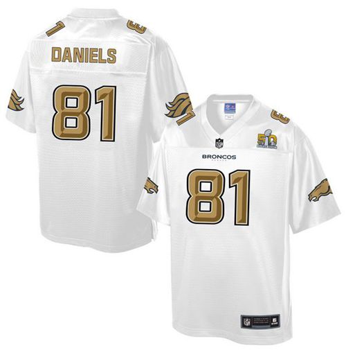  Broncos #81 Owen Daniels White Youth NFL Pro Line Super Bowl 50 Fashion Game Jersey
