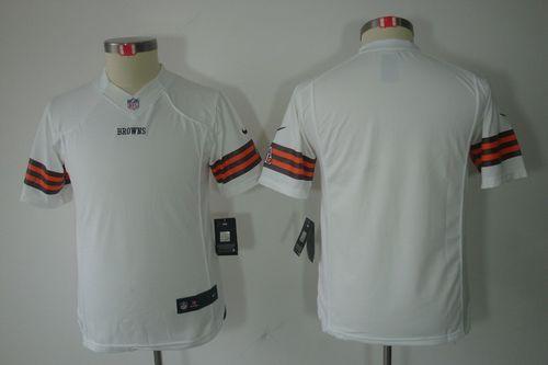  Browns Blank White Youth Stitched NFL Limited Jersey