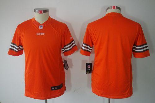 Browns Blank Orange Alternate Youth Stitched NFL Limited Jersey