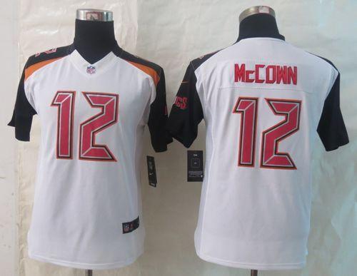 Buccaneers #12 Josh McCown White Youth Stitched NFL New Limited Jersey