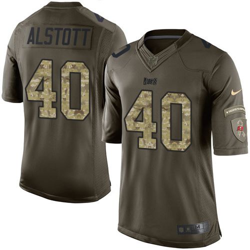  Buccaneers #40 Mike Alstott Green Youth Stitched NFL Limited Salute to Service Jersey