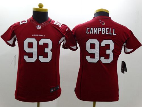  Cardinals #93 Calais Campbell Red Team Color Youth Stitched NFL Limited Jersey