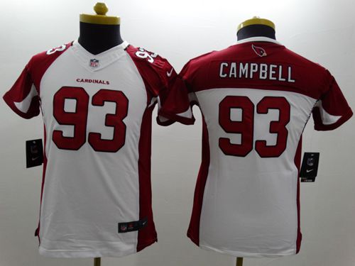  Cardinals #93 Calais Campbell White Youth Stitched NFL Limited Jersey