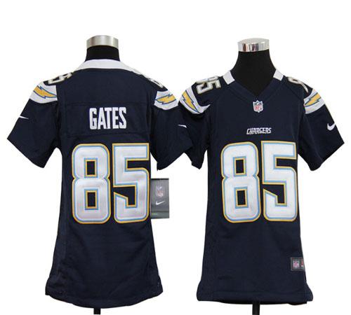  Chargers #85 Antonio Gates Navy Blue Team Color Youth Stitched NFL Elite Jersey
