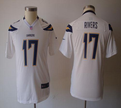  Chargers #17 Philip Rivers White Youth NFL Game Jersey