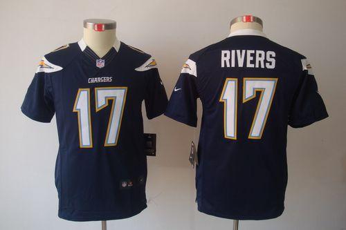  Chargers #17 Philip Rivers Navy Blue Team Color Youth Stitched NFL Limited Jersey