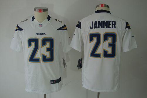  Chargers #23 Quentin Jammer White Youth Stitched NFL Limited Jersey