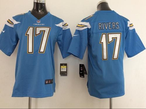  Chargers #17 Philip Rivers Electric Blue Alternate Youth Stitched NFL New Elite Jersey