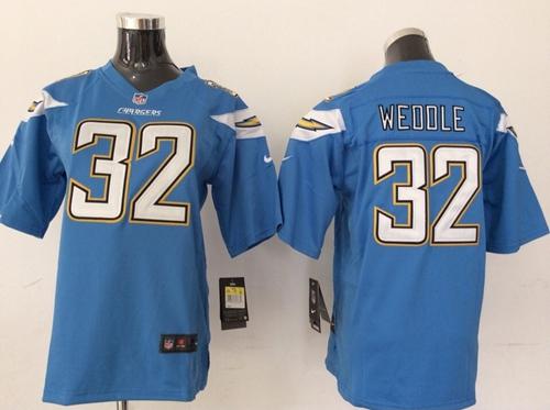  Chargers #32 Eric Weddle Electric Blue Alternate Youth Stitched NFL New Elite Jersey