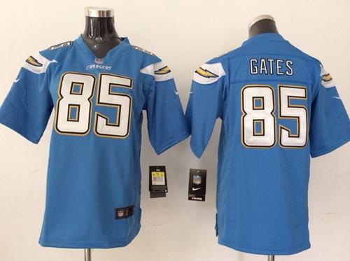  Chargers #85 Antonio Gates Electric Blue Alternate Youth Stitched NFL New Elite Jersey