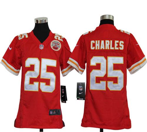  Chiefs #25 Jamaal Charles Red Team Color Youth Stitched NFL Elite Jersey