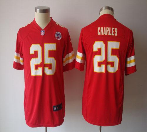  Chiefs #25 Jamaal Charles Red Team Color Youth NFL Game Jersey
