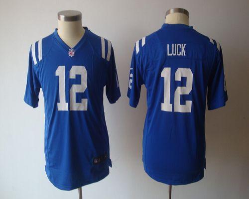  Colts #12 Andrew Luck Royal Blue Team Color Youth NFL Game Jersey