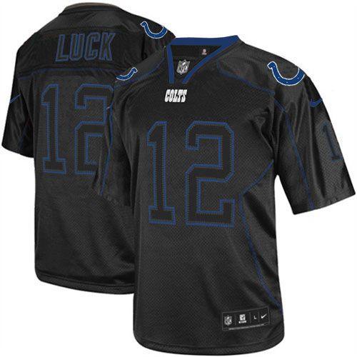  Colts #12 Andrew Luck Lights Out Black Youth Stitched NFL Elite Jersey