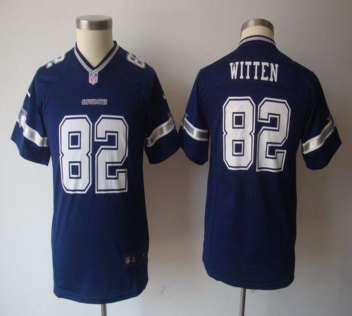  Cowboys #82 Jason Witten Navy Blue Team Color Youth NFL Game Jersey