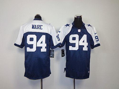  Cowboys #94 DeMarcus Ware Navy Blue Thanksgiving Youth Throwback Stitched NFL Elite Jersey