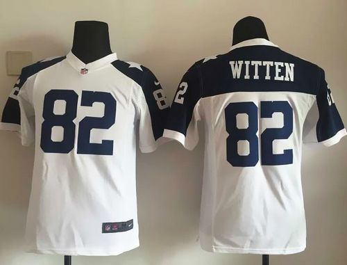  Cowboys #82 Jason Witten White Thanksgiving Youth Throwback Stitched NFL Elite Jersey